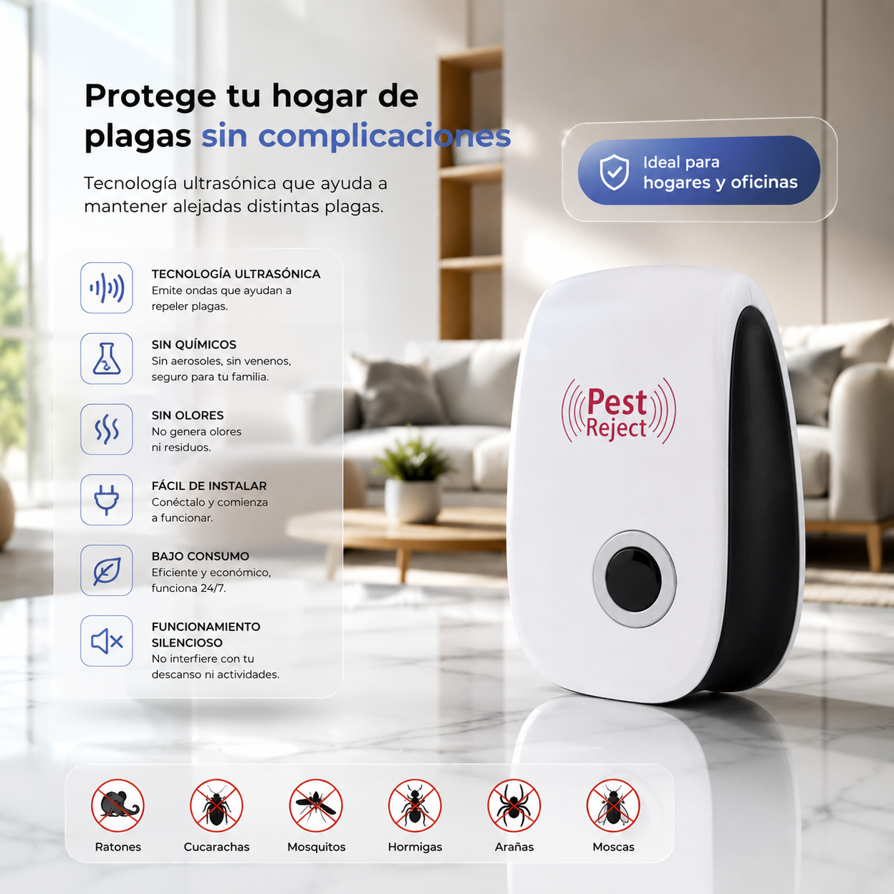Repelente Ultrasonico De Plagas Potente